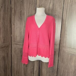 St.John Womens Pink Knit Sweater Large
